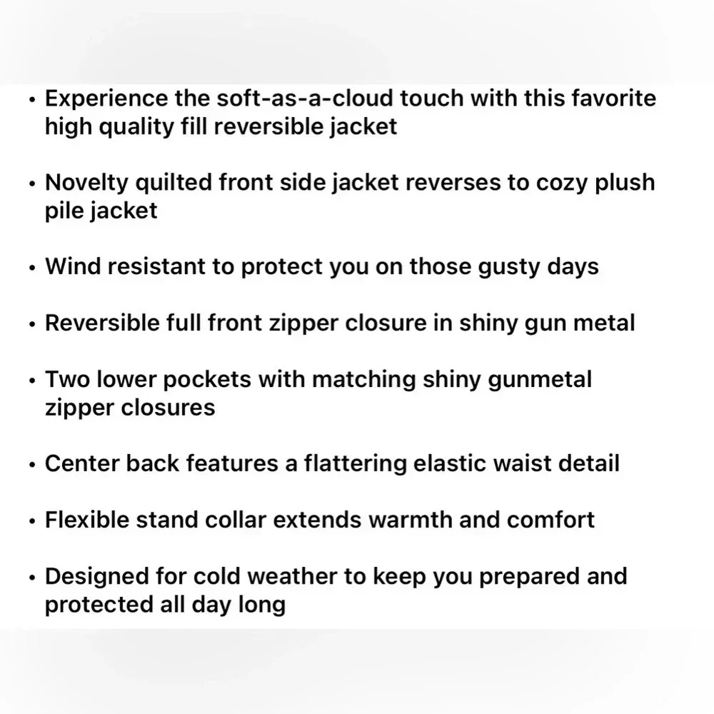 Free Country Cloud Lite Reversible wind resist quilted plush lined jacket/coat - Picture 14 of 14